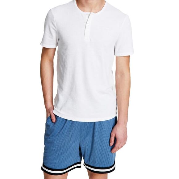 Mens Ribbed Knit 1/4-Placket T-Shirt | Size Large | And Now This - Picture 1 of 1